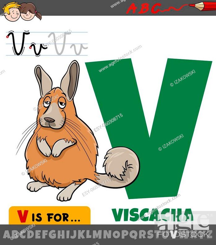 Educational cartoon illustration of letter V from alphabet with viscacha  animal character for..., Stock Vector, Vector And Low Budget Royalty Free  Image. Pic. ESY-060308715 | agefotostock
