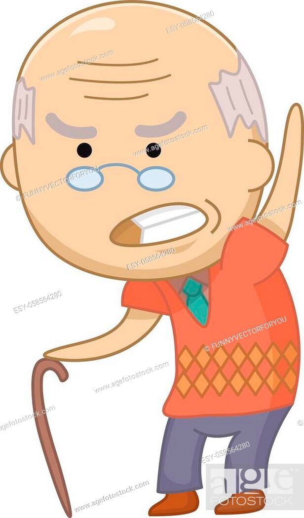 Vector illustration of Angry old man character. Funny grumpy grandfather,  Stock Vector, Vector And Low Budget Royalty Free Image. Pic. ESY-058564280  | agefotostock