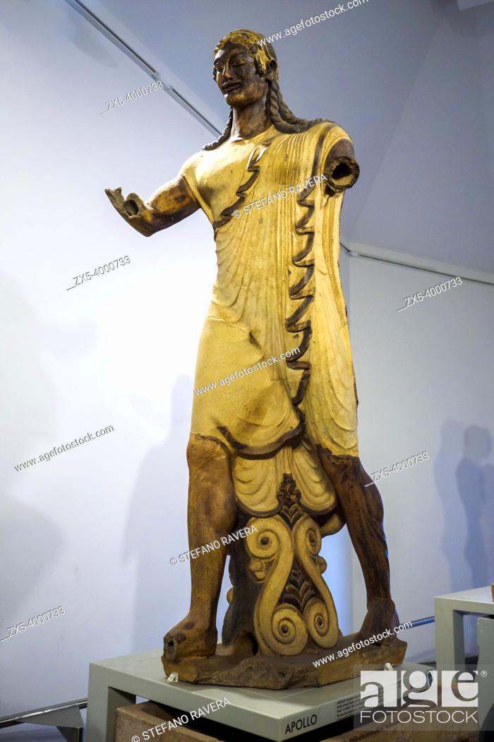 Stock Photo: Apollo moves towards Hercules in the dispute for the possession of the doe with golden horns, sacred to his sister Artemis.
