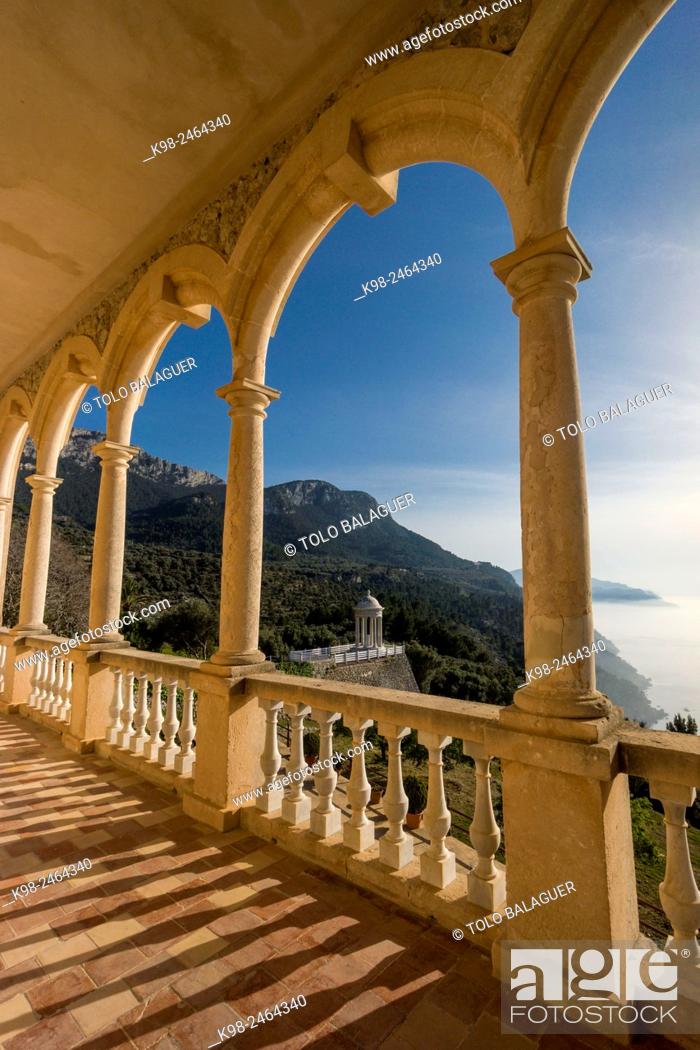 Stock Photo: Casa Museo de Son Marroig , terraza sobre el mediterraneo, Valldemossa, Majorca, Balearic Islands, Spain.