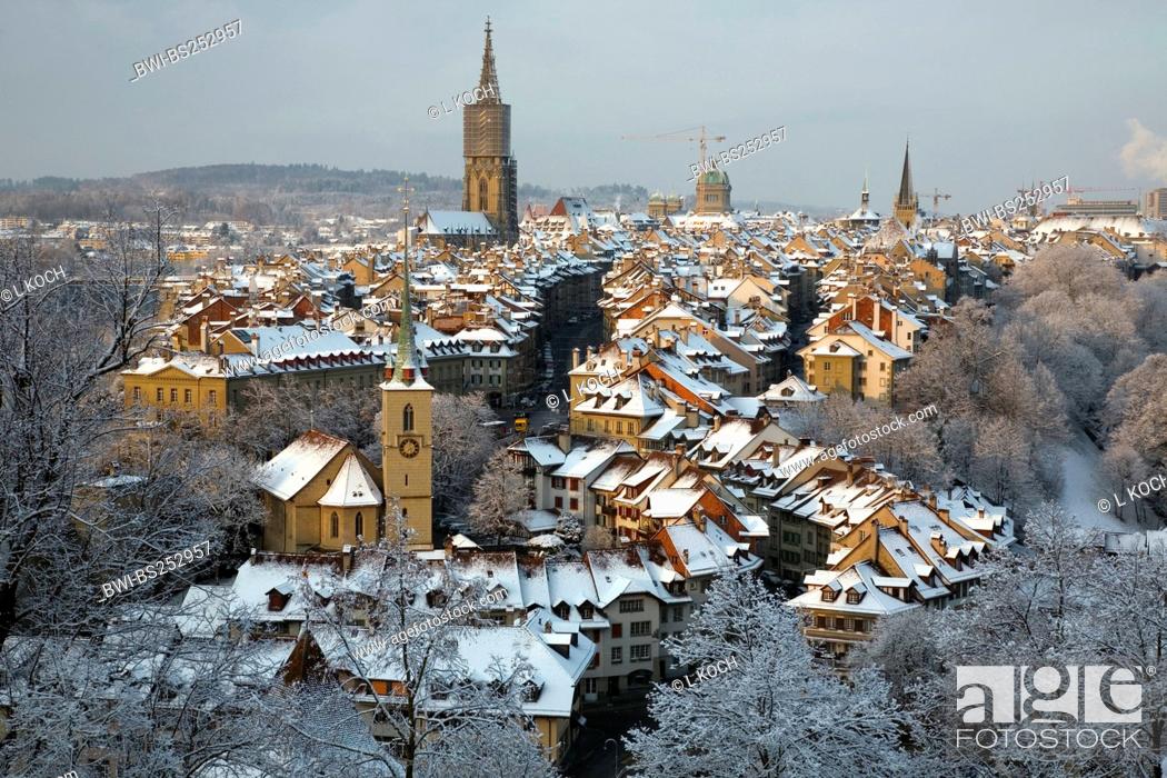Stock Photo: old town, view from rosarium, Switzerland, Berne.