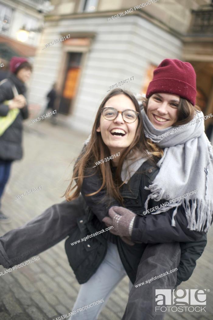 Stock Photo: happy women in London, Great Britain.