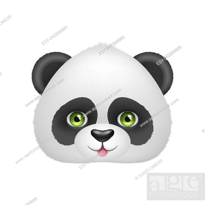 Panda baby face with smile. Cute asian black and white bear child - cartoon  icon of kawaii character, Stock Vector, Vector And Low Budget Royalty Free  Image. Pic. ESY-042204989 | agefotostock