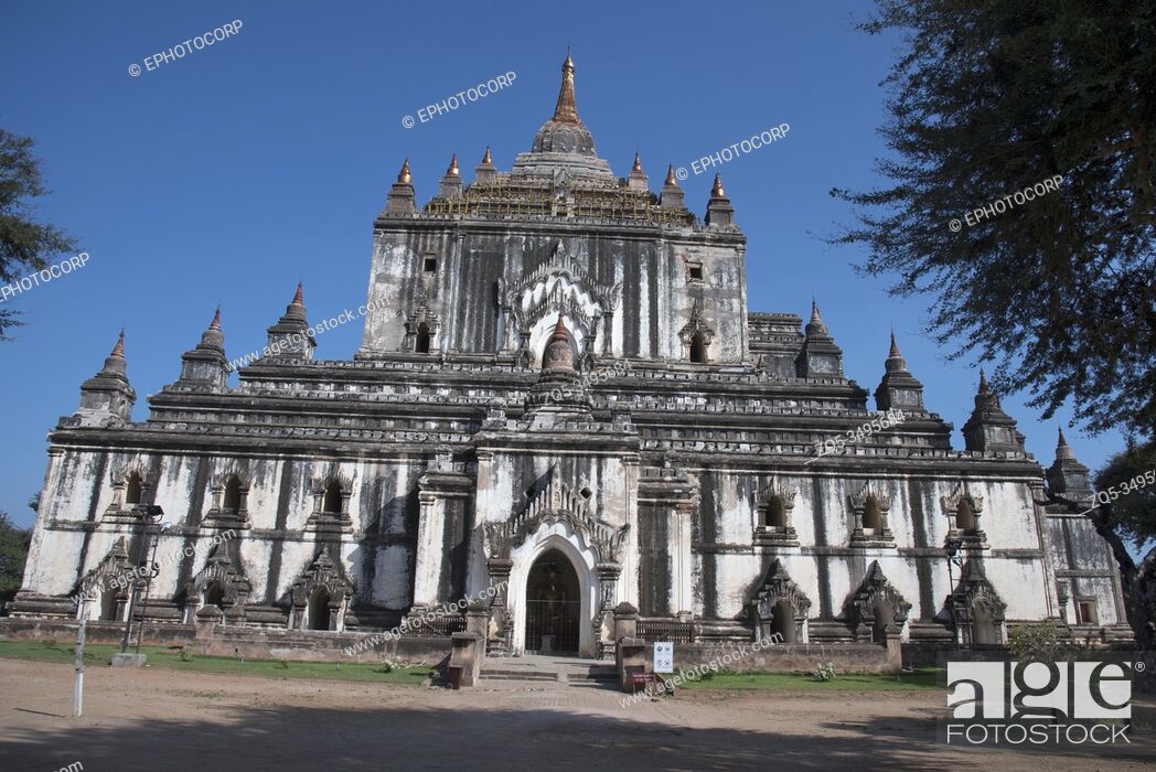 Stock Photo: Myanmar: Bagan- General-View from South of Thatbinnyu temple. It takes its name from the Omniscience of the Buddha. Build by King Alaungsithu (1113-1162 A.