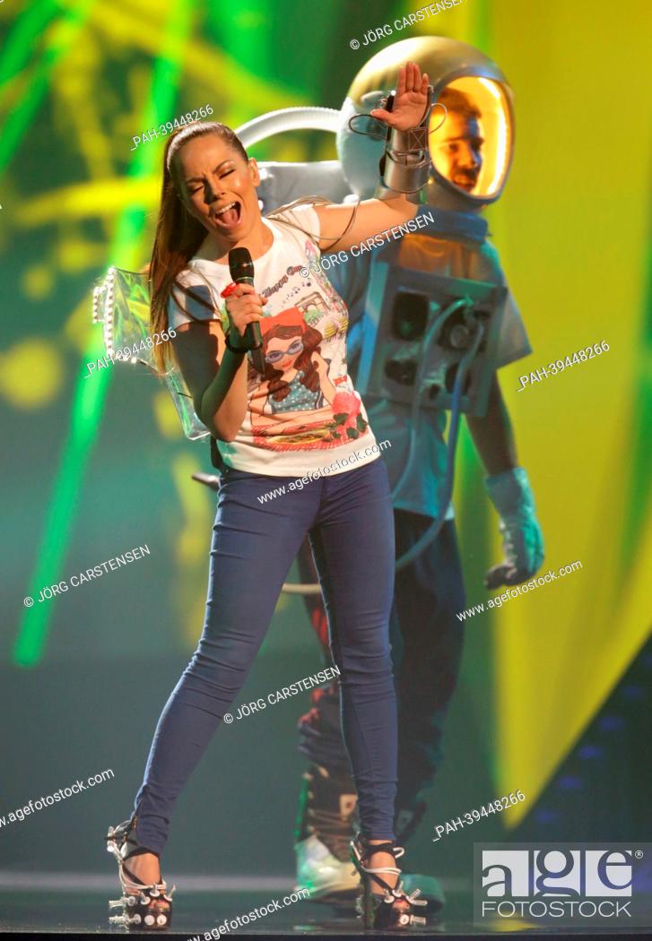 Stock Photo: Who See representing Montenegro performing during the dress rehearsal of the 1st Semi Final for the Eurovision Song Contest 2013 in Malmo, Sweden, 13 May 2013.