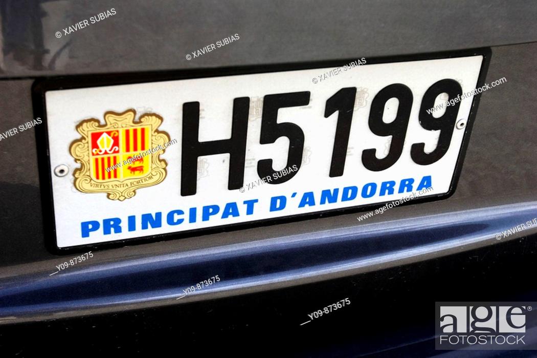 Stock Photo: License plate, Andorra.