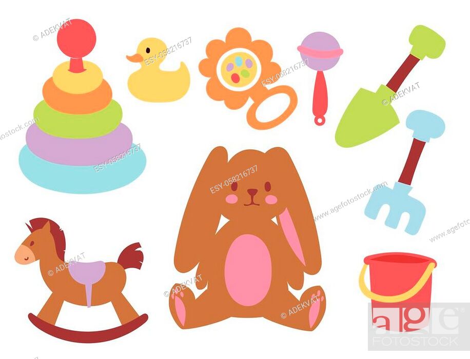 Baby toys icons cartoon family kid toyshop design cute boy and girl  childhood art diaper drawing..., Stock Vector, Vector And Low Budget  Royalty Free Image. Pic. ESY-058216737 | agefotostock