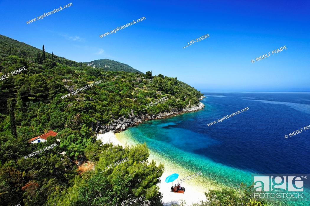 Stock Photo: Bathing bay near Racisce, Korcula, Dubrovnik-Neretva County, Dalmatia, Croatia.