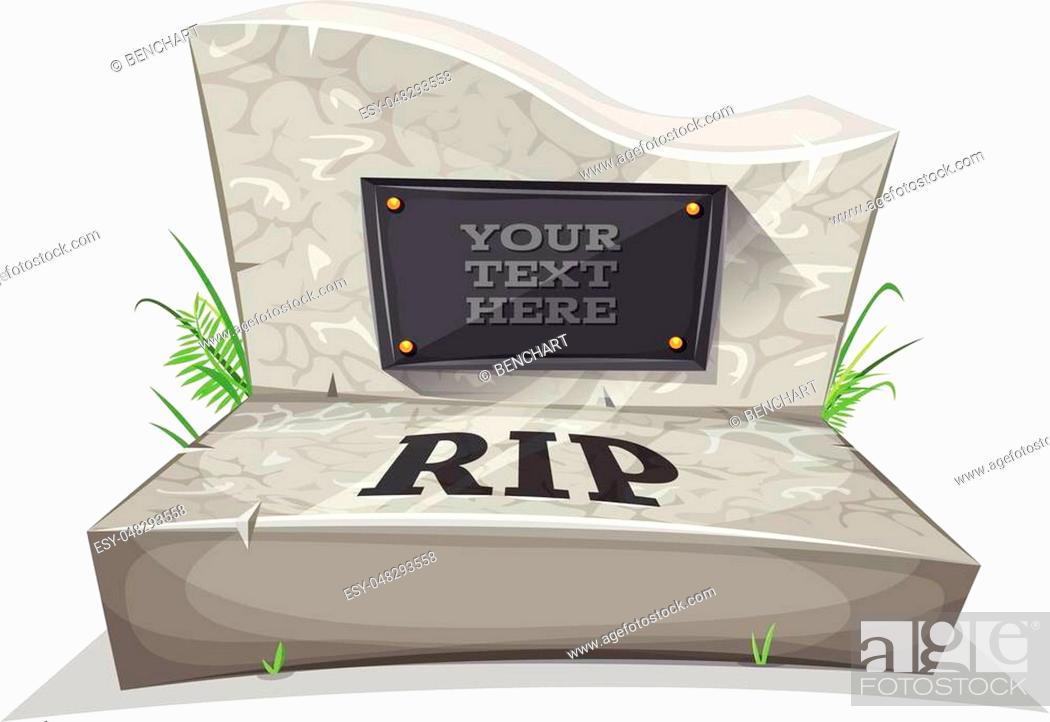 Illustration of a cartoon marble tombstone, with rest in peace inscription  and place for your text, Stock Vector, Vector And Low Budget Royalty Free  Image. Pic. ESY-048293558 | agefotostock