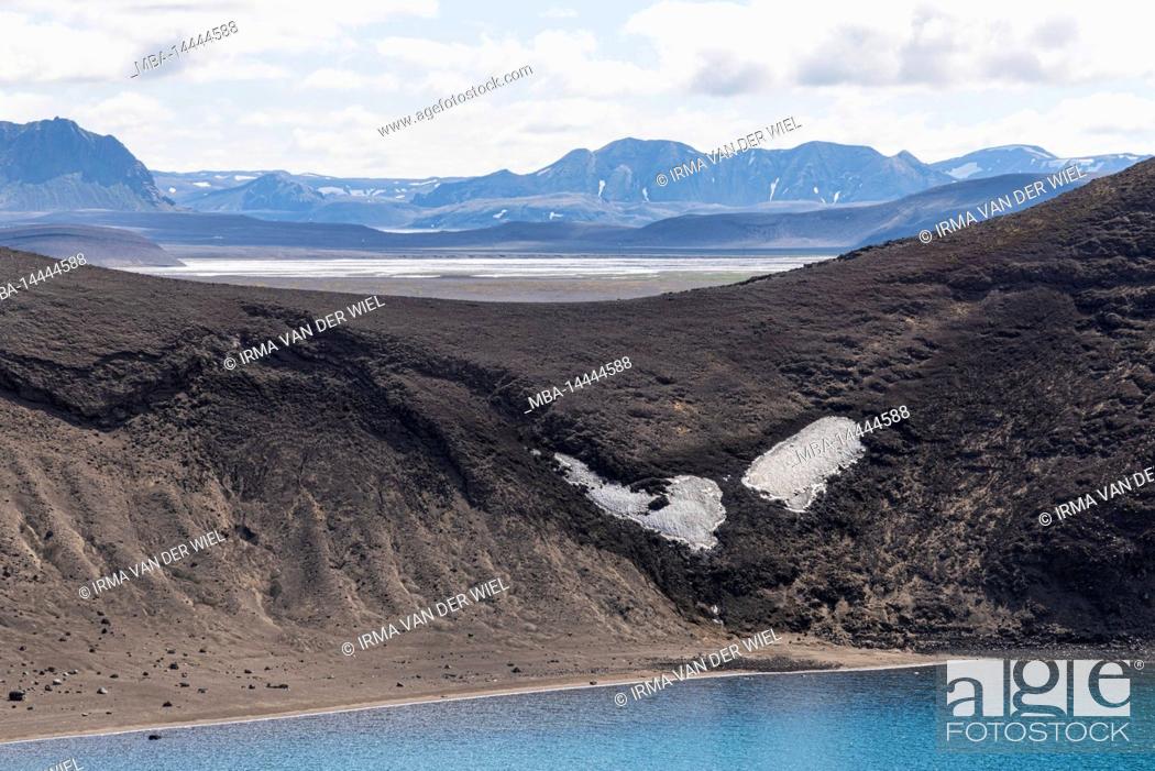 Stock Photo: Laugavegur hiking trail is the most famous multi-day trekking tour in Iceland. Landscape shot from the area around Landmannalaugar.