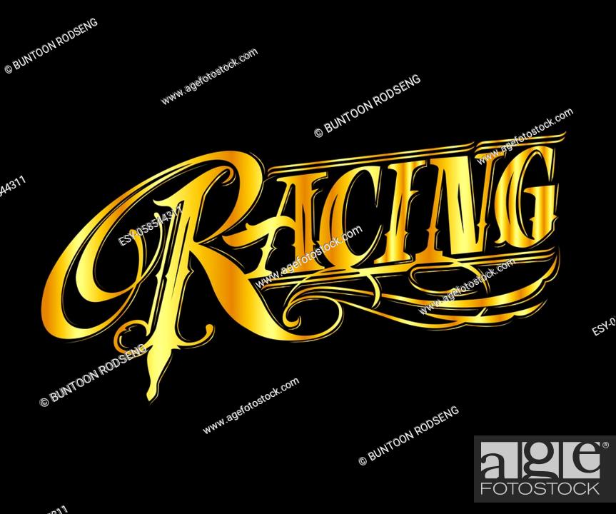 Stock Vector: Racing vintage style, Vector illustration in flat style for print or web.