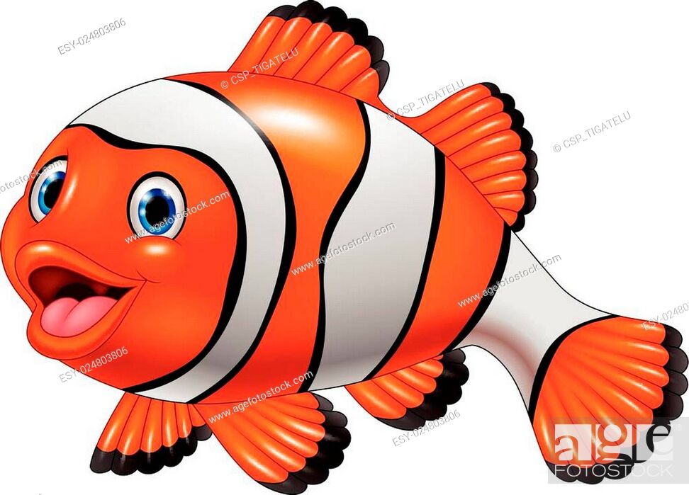 Cute clown fish cartoon, Stock Vector, Vector And Low Budget Royalty Free  Image. Pic. ESY-024803806 | agefotostock