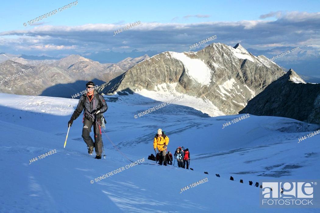 Stock Photo: Switzerland, Europe, Canton Valais, Outdoor, Outdoors, Outside, Alps, alpine, mountains, mountain, landscape, snow, na.