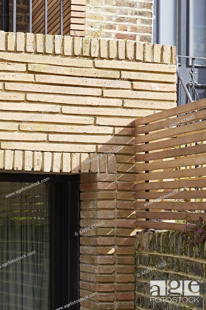 Stock Photo: Brickwork detail. Burma House, London, United Kingdom. Architect: Paul Archer Design - Architects & Design, 2020.