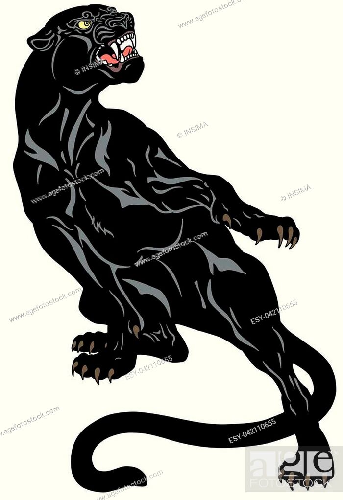 Angry black panther. Attacking pose . Tattoo vector illustration, Stock  Vector, Vector And Low Budget Royalty Free Image. Pic. ESY-042110655 |  agefotostock