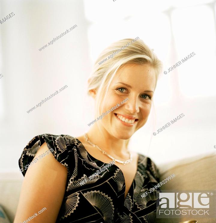 Stock Photo: Portrait of a blonde woman.