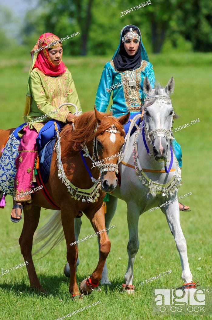Stock Photo: Members of the Arab show group.
