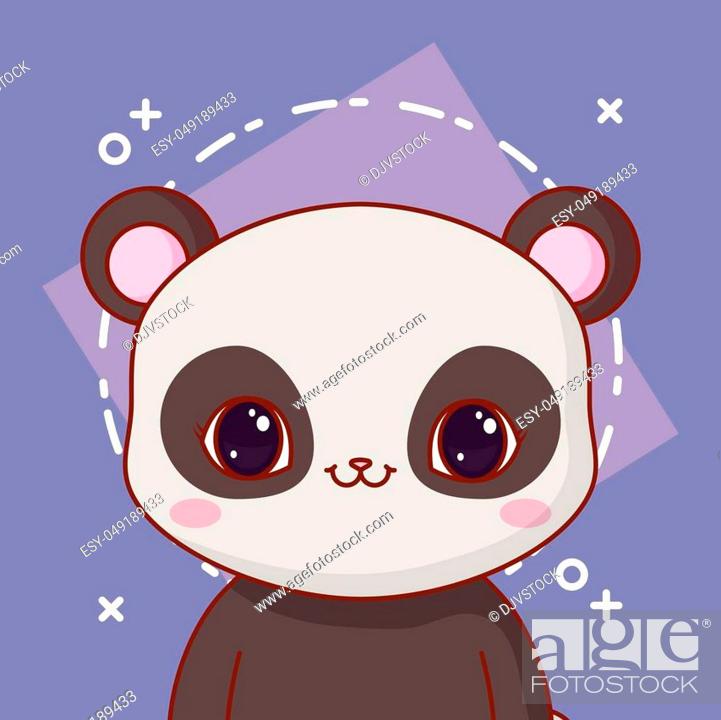 Kawaii panda bear icon over purple background, colorful design, Stock  Vector, Vector And Low Budget Royalty Free Image. Pic. ESY-049189433 |  agefotostock