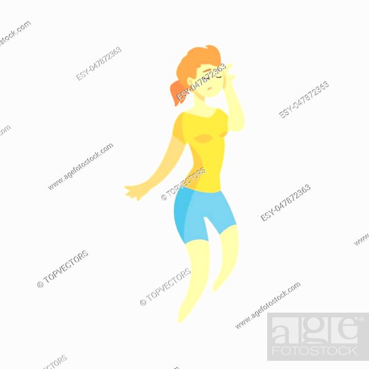 Sad Girl With Ponytail Feeling Blue, Part Of Depressed Female Cartoon  Characters Series, Stock Vector, Vector And Low Budget Royalty Free Image.  Pic. ESY-047872363 | agefotostock