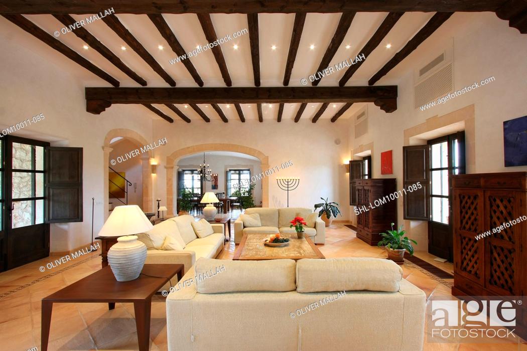 Living Room In Spanish Style Home