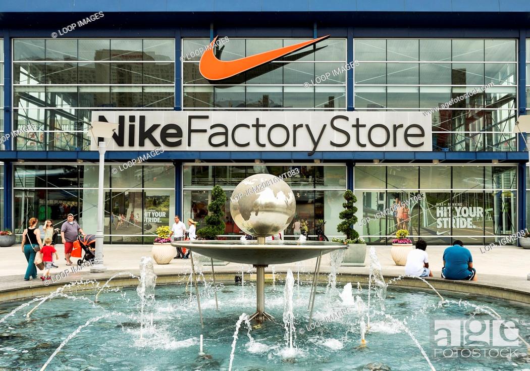 Agencia de viajes Dos grados Ortografía Nike Factory store outlet, Stock Photo, Picture And Rights Managed Image.  Pic. LOP-JGM20816WT083 | agefotostock