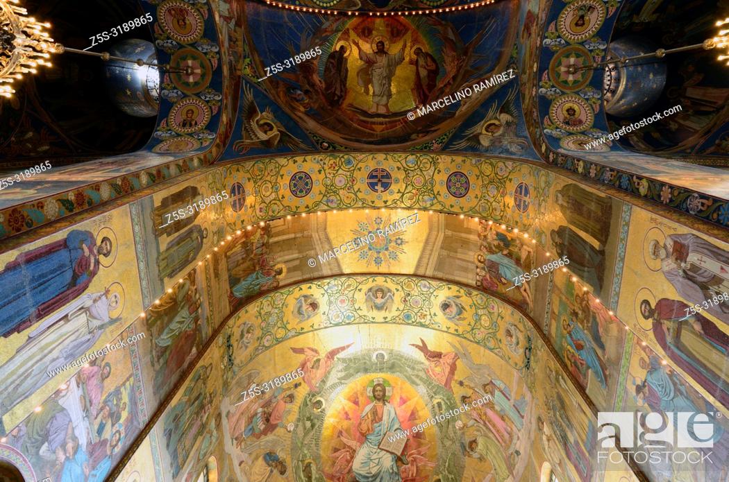 Photo de stock: Interior, Church of the Savior on Spilled Blood. Saint Petersburg, Northwestern, Russia.