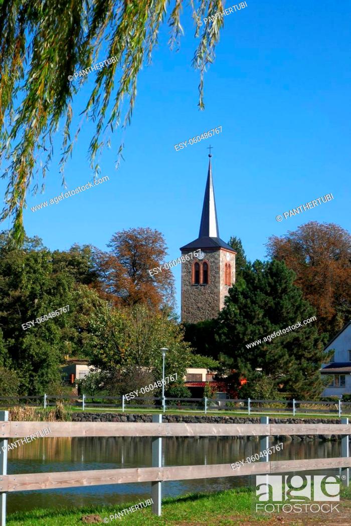 Stock Photo: Village church in Hohen Demzin.