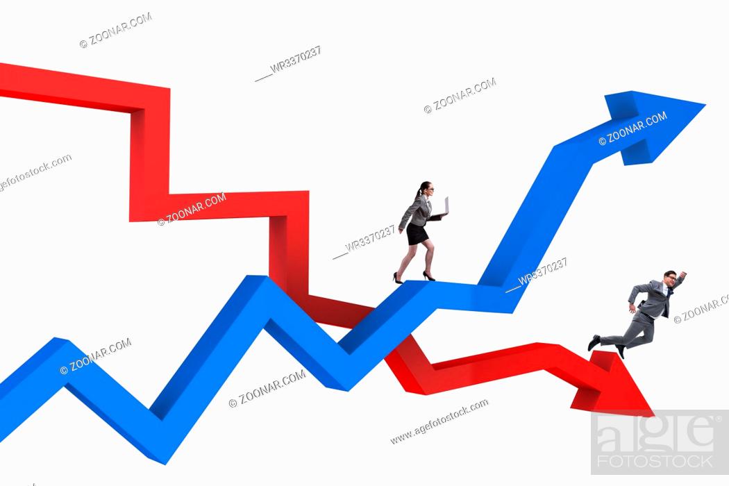 Stock Photo: Business concept of both crisis and recovery.