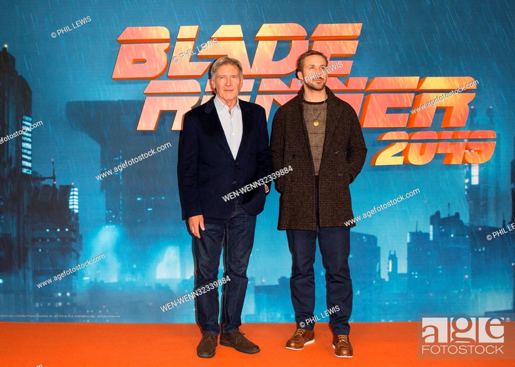 Stock Photo: 'Blade Runner 2049' photocall in London Featuring: Harrison Ford, Ryan Gosling Where: London, United Kingdom When: 21 Sep 2017 Credit: Phil Lewis/WENN.