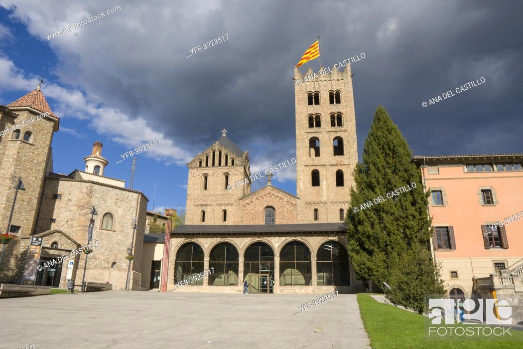 Stock Photo: Ripoll Girona Catalonia Spain Monastery of Santa Maria de Ripoll.