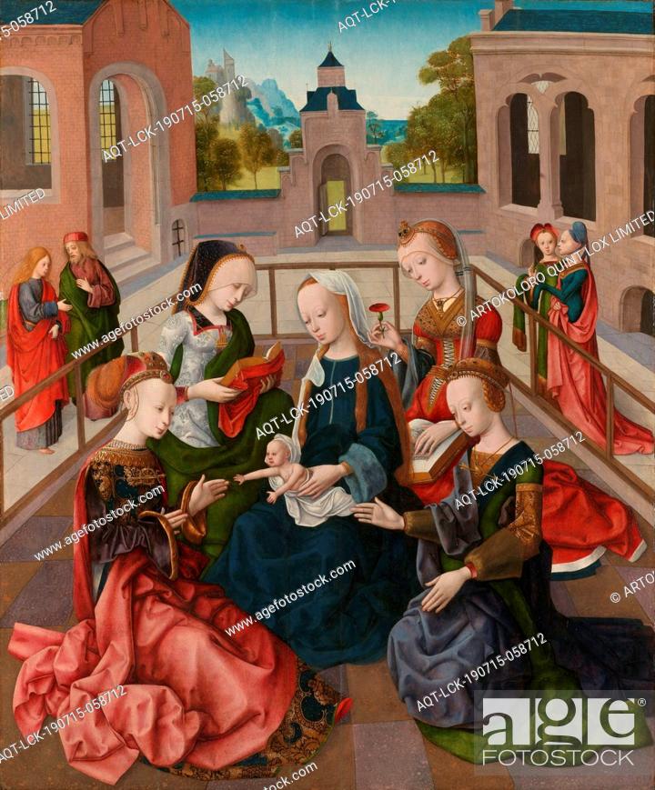 Stock Photo: The Virgin and Child with Four Holy Virgins, Mary with Child with Saints Catherine, Cecilia, Barbara and Ursula, Mary with the Christ Child and Saints Catharina.