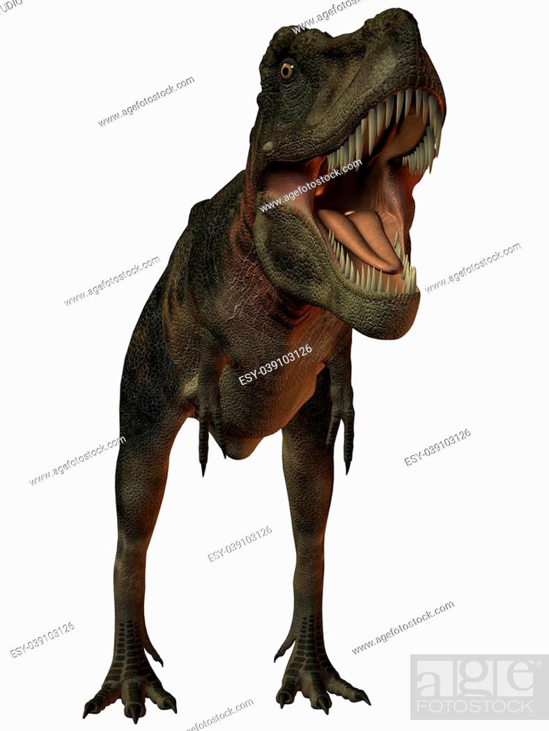 Stock Photo: 3D Render of an Tarbosaurus Bataar-3D Dinosaur.