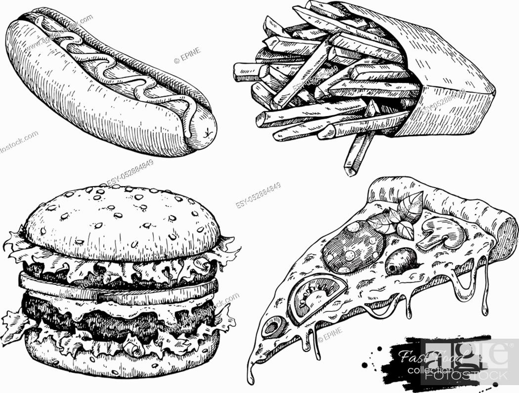 Junk food drawing, vintage illustration. | Free Photo - rawpixel-saigonsouth.com.vn