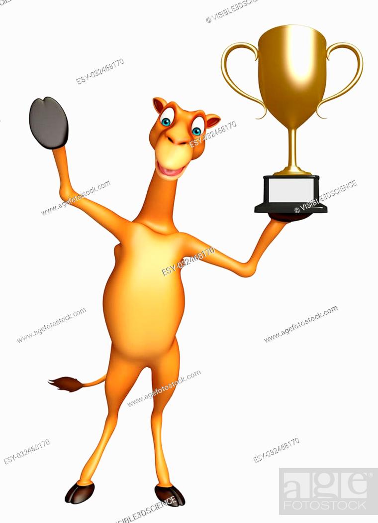 3d rendered illustration of Camel cartoon character with winning cup, Stock  Photo, Picture And Low Budget Royalty Free Image. Pic. ESY-032468170 |  agefotostock