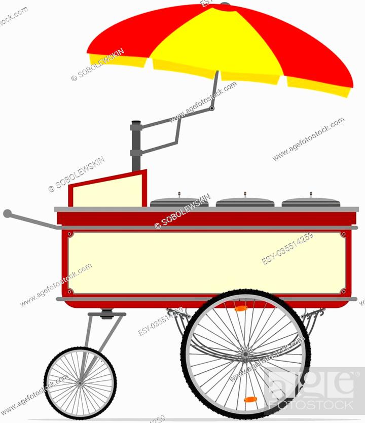 Cartoon hot dog cart. Vector without gradients, Stock Vector, Vector And  Low Budget Royalty Free Image. Pic. ESY-035514259 | agefotostock