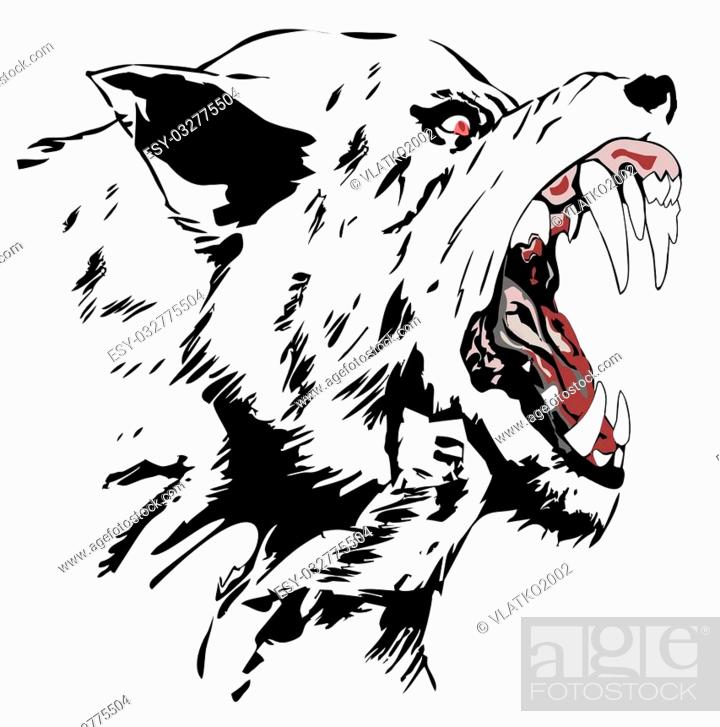 Black wolf, Cartoon Angry Wolf Head, Vector illustration of wolf face,  Stock Photo, Picture And Low Budget Royalty Free Image. Pic. ESY-032775504  | agefotostock