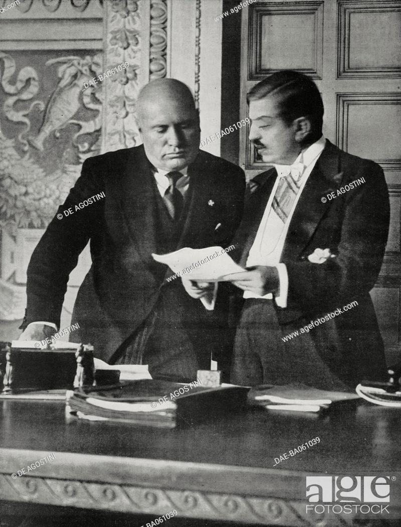 Benito Mussolini (1883-1945) and Pierre Laval (1883-1945), Stock Photo, Photo et Image Droits gérés. Photo DAE-BA061039 | agefotostock