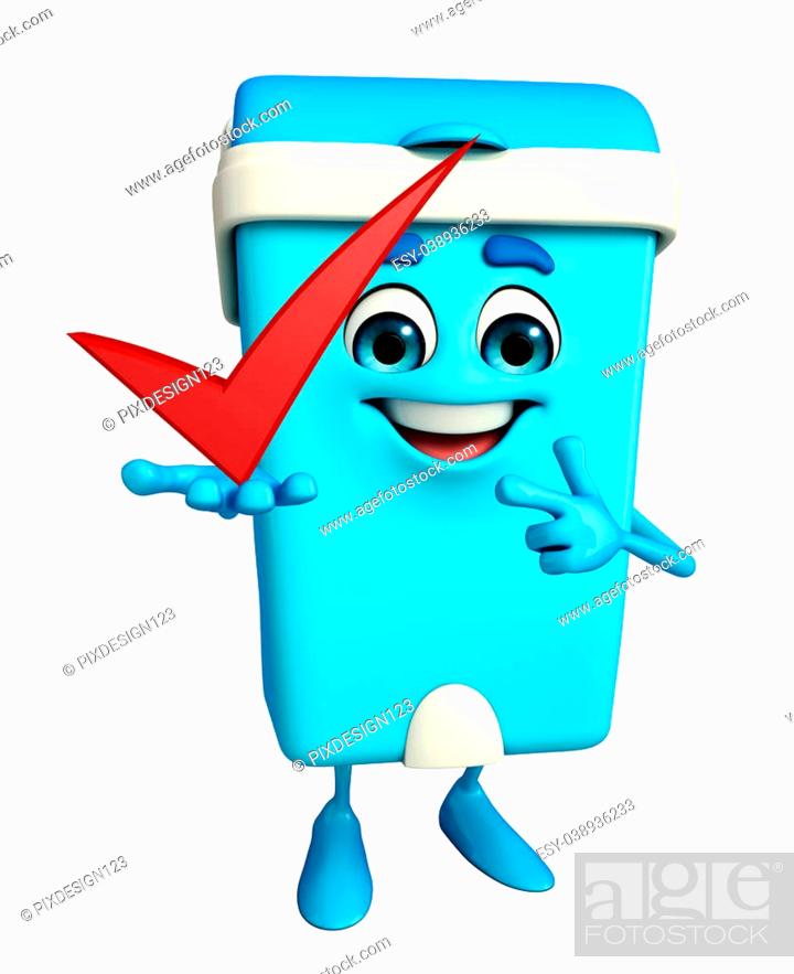 Cartoon Character of Dustbin with right sign, Stock Photo, Picture And Low  Budget Royalty Free Image. Pic. ESY-038936233 | agefotostock