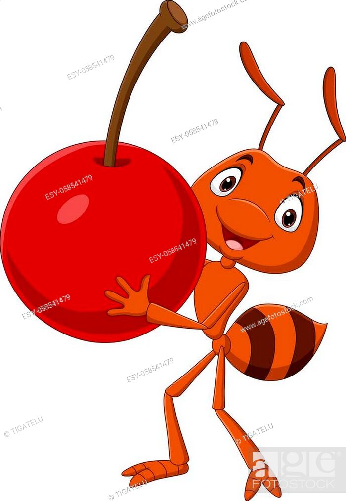 Vector Illustration of Cute ant cartoon carrying a cherry, Stock Vector,  Vector And Low Budget Royalty Free Image. Pic. ESY-058541479 | agefotostock