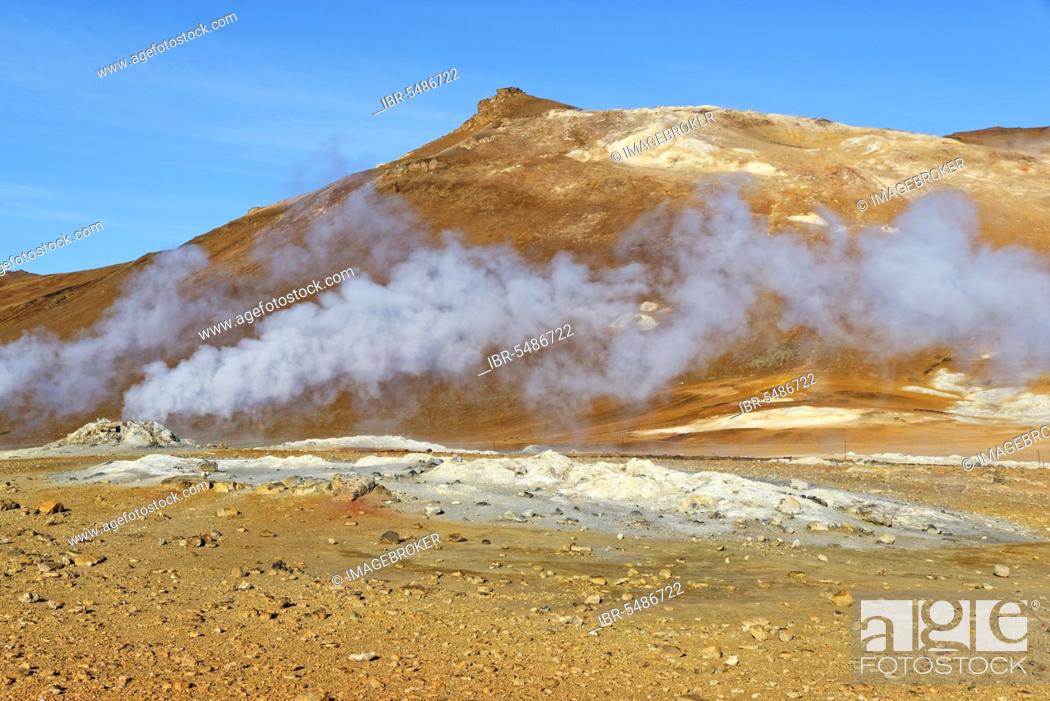 Stock Photo: Geothermal area Hverir, Namafjall, near Myvatn, North Iceland, Iceland, Europe.