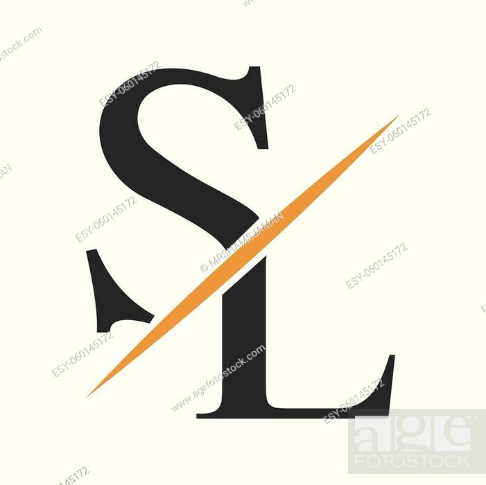 Ls creative modern logo design with orange Vector Image