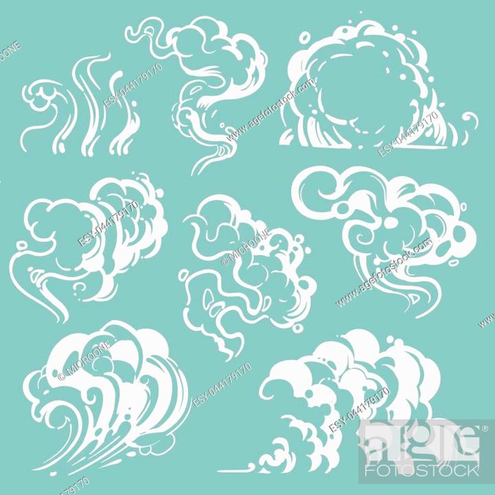 Cartoon white smoke and dust clouds. Comic vector steam isolated, Stock  Vector, Vector And Low Budget Royalty Free Image. Pic. ESY-044179170 |  agefotostock