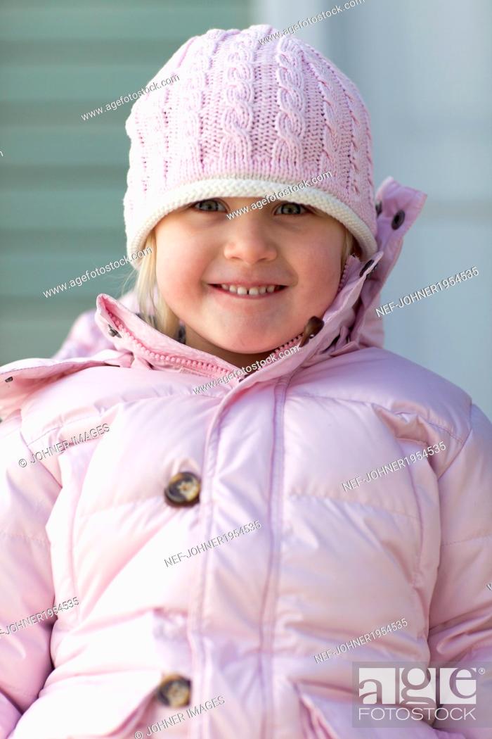Stock Photo: Portrait of smiling girl.