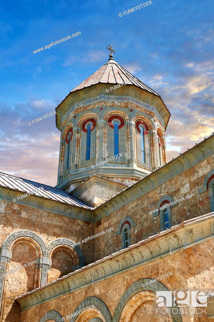 Stock Photo: Pictures & images of Georgian Classica style church at The Monastery of St. Nino at Bodbe, a Georgian Orthodox monastic complex and the seat of the Bishops of.