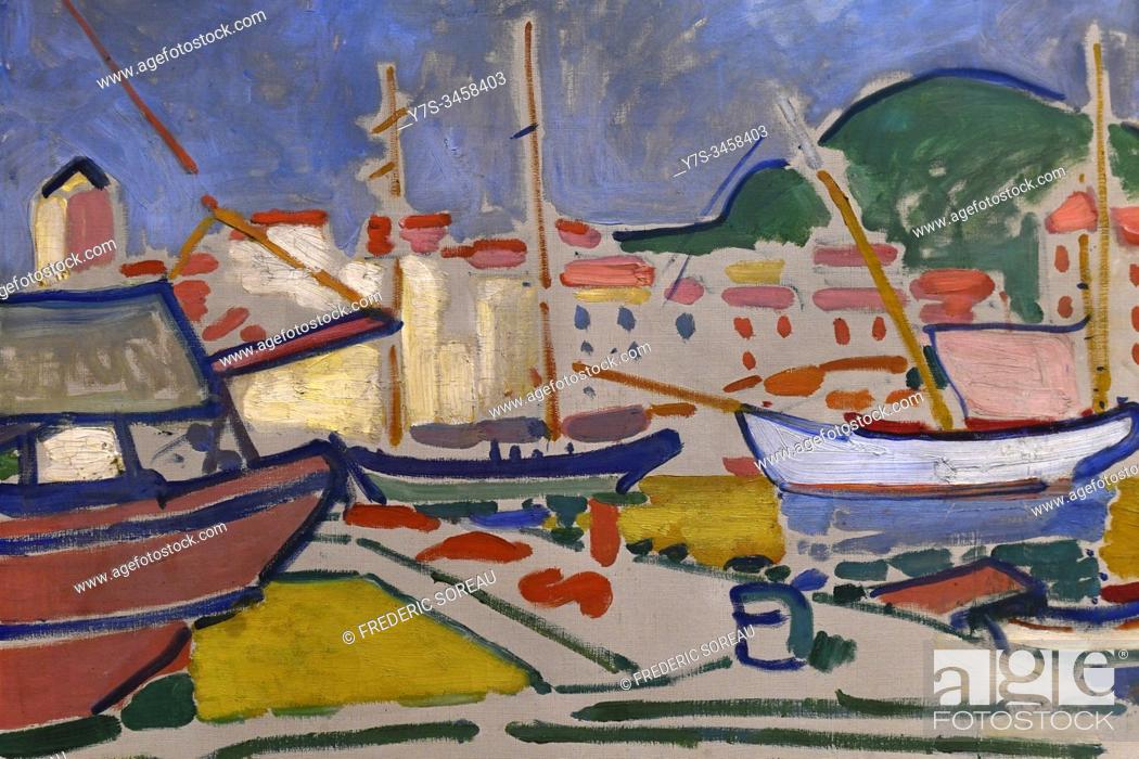 Stock Photo: Port Vendres, 1905, oil on canvas, by André Derain (1880-1954), State Hermitage museum, St Petersburg Russia, Europe.