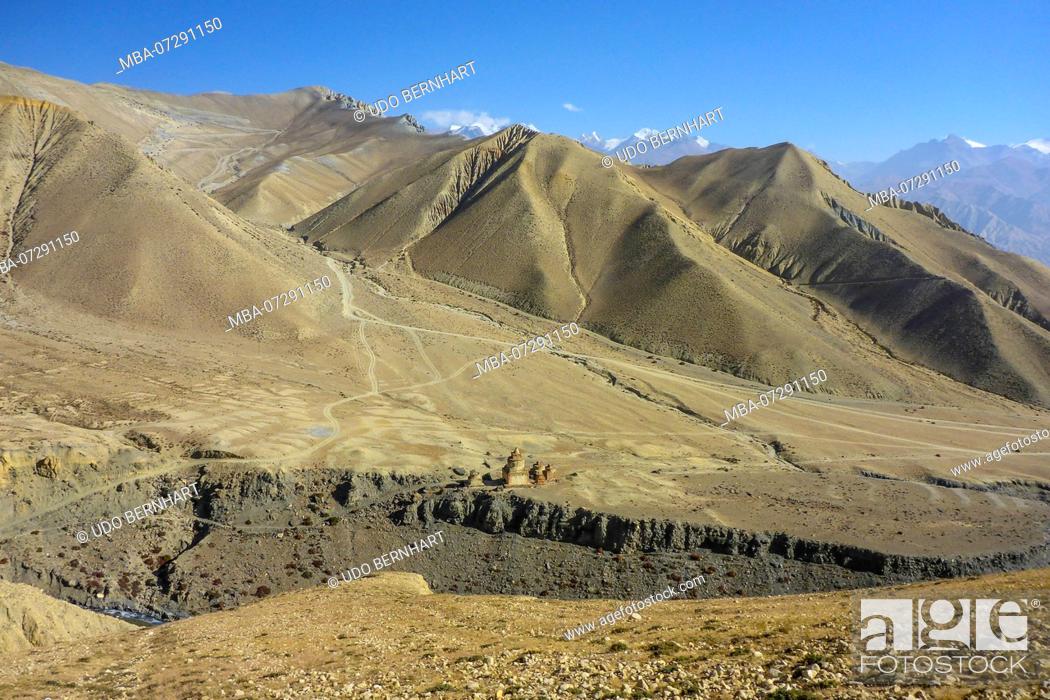 Stock Photo: Nepal, Himalaya Mountains, Mustang District, Annapurna Circuit, Upper Mustang Trek, Kali Gandaki, Valley, Stage Geling - Dhakmar, Mountain Landscape,.