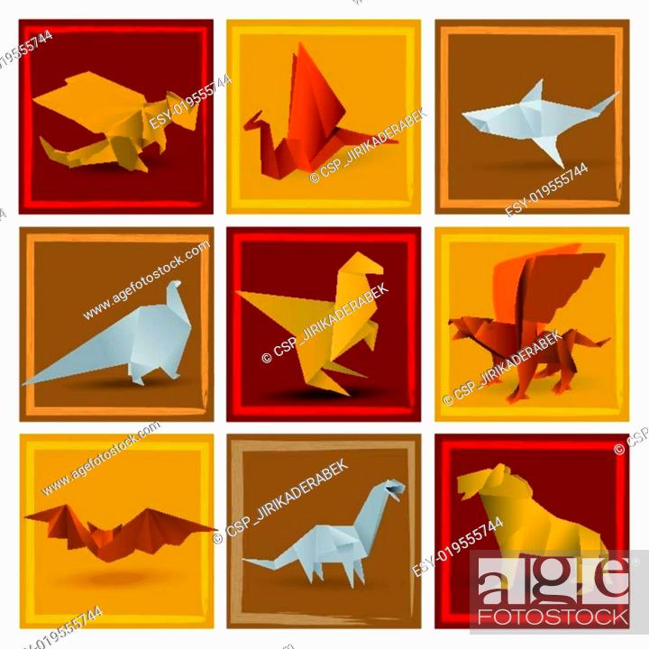 Origami animals, Stock Vector, Vector And Low Budget Royalty Free Image.  Pic. ESY-019555744 | agefotostock