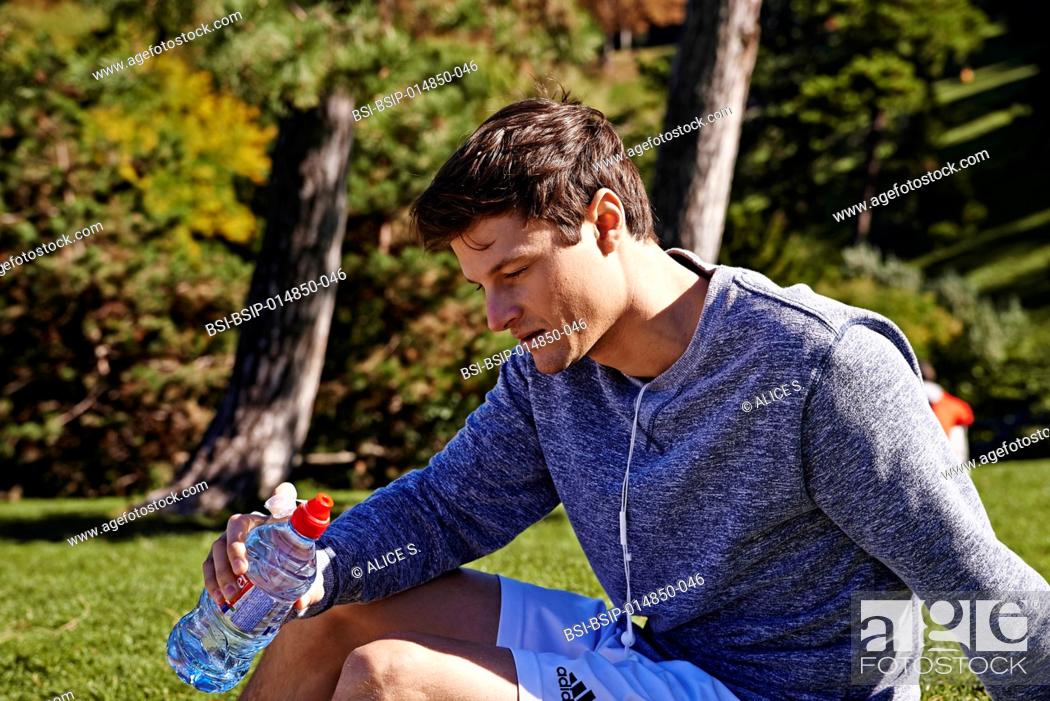 Stock Photo: Man drinking water.