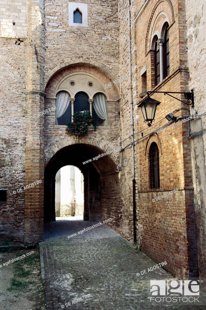Stock Photo: Bentivoglio palace, Sassoferrato, Marche. Italy, 13th century.