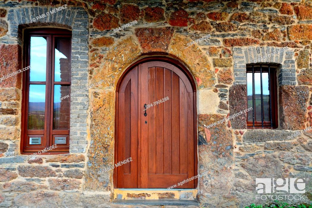 Stock Photo: Door of the chapel of Penouta, Vilamartin de Valdeorras, Ourense, Spain.